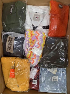 The photo shows a package with clothing in the category B.