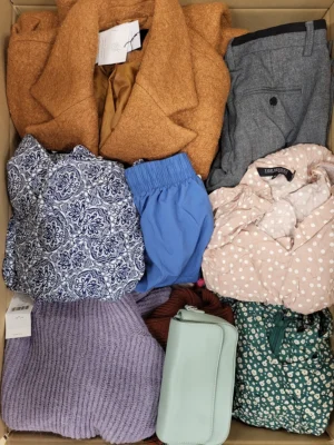 The photo shows a package with clothing in the category TSC.