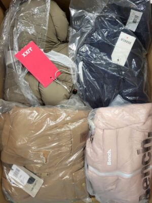 The photo shows a package with clothing in the category AJW.