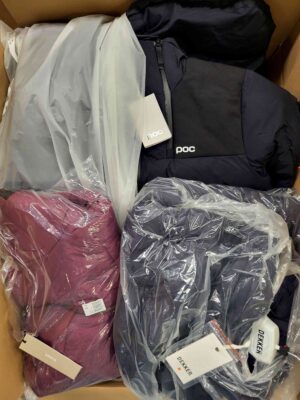 The photo shows a package with clothing in the category AJW.
