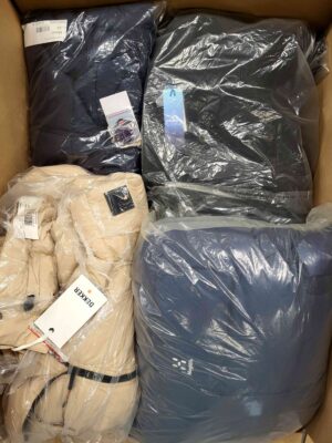 The photo shows a package with clothing in the category AJW.