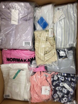 The photo shows a package with clothing in the category AW.