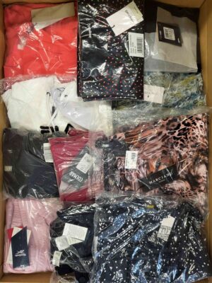 The photo shows a package with clothing in the category AW.