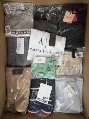 The photo shows a package with clothing in the category AP.
