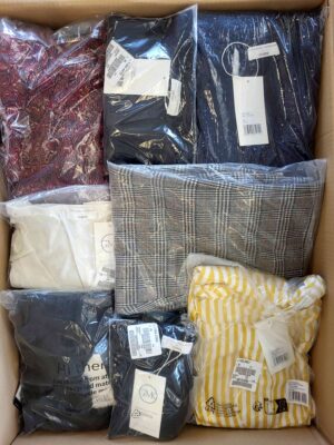 The photo shows a package with clothing in the category YA.