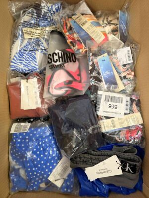 The photo shows a package with clothing in the category ABW.