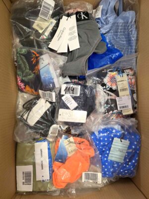 The photo shows a package with clothing in the category ABW.