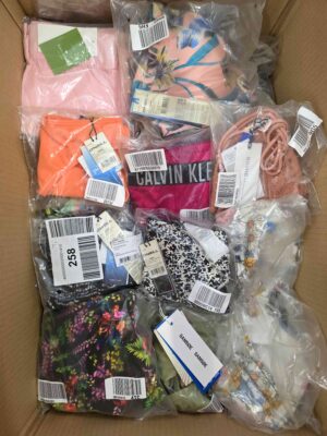 The photo shows a package with clothing in the category ABW.