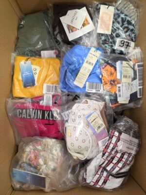 The photo shows a package with clothing in the category ABW.