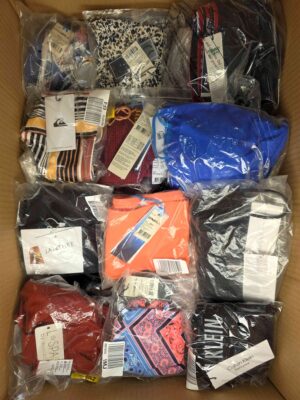 The photo shows a package with clothing in the category ABW.