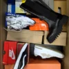 The photo shows a package with footwear in the category CS.