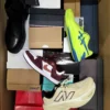The photo shows a package with footwear in the category CS.