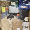 The photo shows a package with clothing in the category AM.