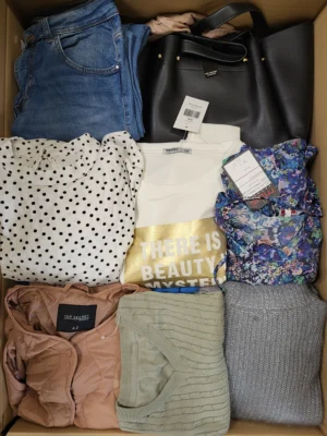 The photo shows a package with clothing in the category TSC.