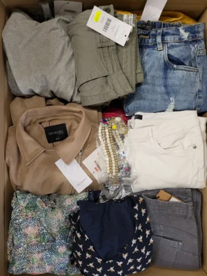 The photo shows a package with clothing in the category TSC.
