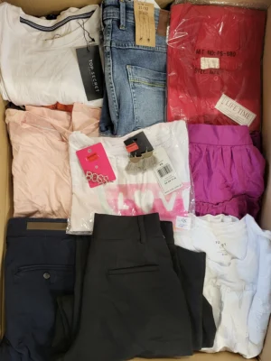 The photo shows a package with clothing in the category TSC.