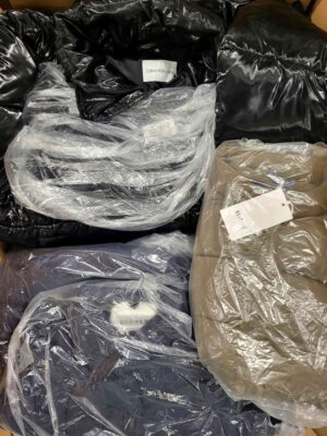 The photo shows a package with clothing in the category AJW.