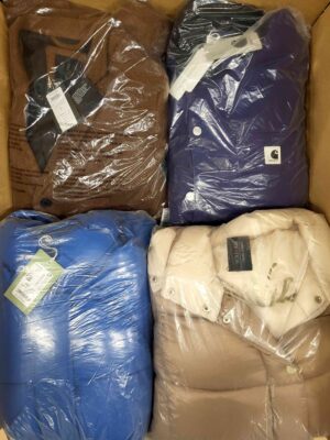 The photo shows a package with clothing in the category AJW.