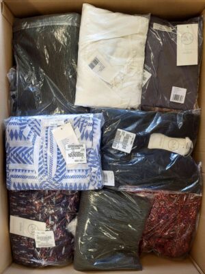 The photo shows a package with clothing in the category YA.