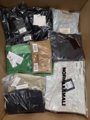 The photo shows a package with clothing in the category AP.