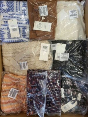 The photo shows a package with clothing in the category YA.