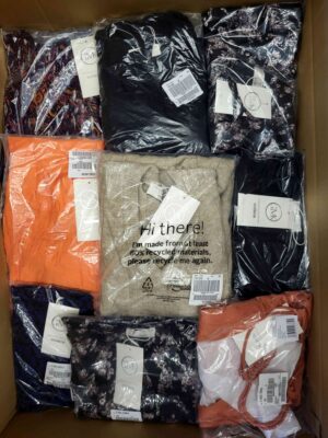 The photo shows a package with clothing in the category YA.