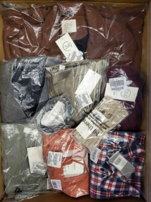 The photo shows a package with clothing in the category YA.