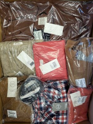 The photo shows a package with clothing in the category YA.