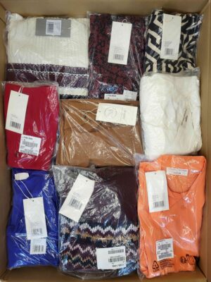 The photo shows a package with clothing in the category YA.