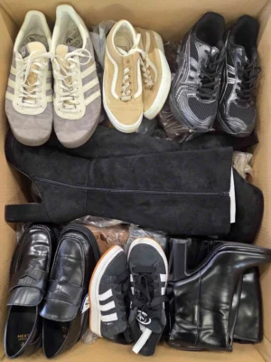 The photo shows a package with footwear in the category CSU.