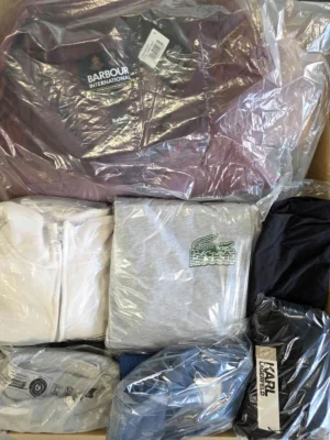 The photo shows a package with clothing in the category D.