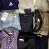 The photo shows a package with clothing in the category U.
