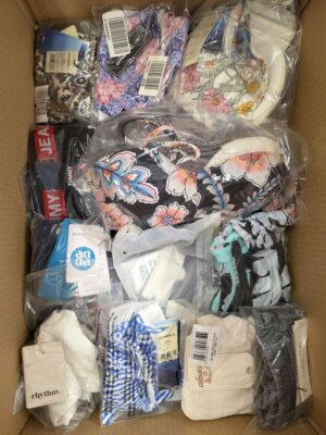 The photo shows a package with clothing in the category ABW.