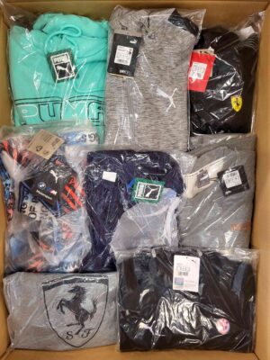 The photo shows a package with clothing in the category AP.
