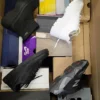 The photo shows a package with footwear in the category CS.