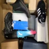 The photo shows a package with footwear in the category CS.