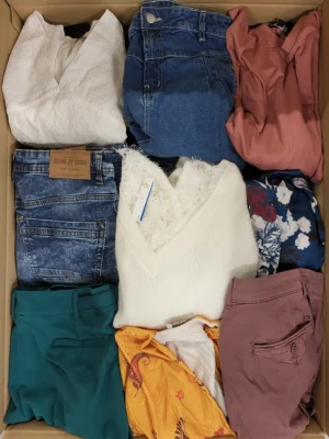 The photo shows a package with clothing in the category TSC.