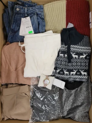 The photo shows a package with clothing in the category TSC.