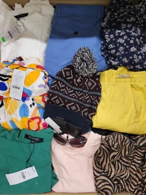 The photo shows a package with clothing in the category TSC.