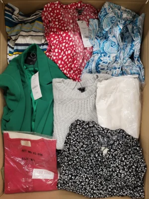 The photo shows a package with clothing in the category TSC.