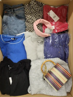 The photo shows a package with clothing in the category TSC.