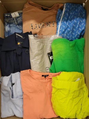 The photo shows a package with clothing in the category TSC.