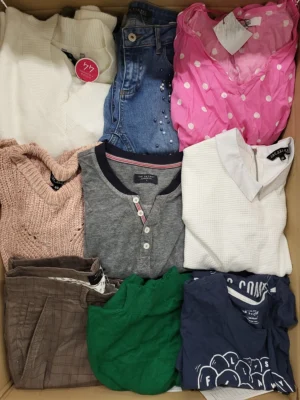 The photo shows a package with clothing in the category TSC.