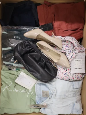The photo shows a package with clothing in the category TSC.