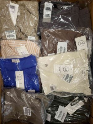 The photo shows a package with clothing in the category YA.