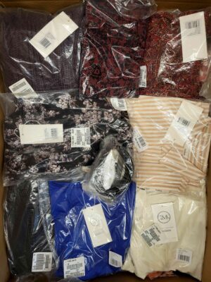 The photo shows a package with clothing in the category YA.