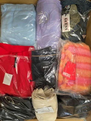The photo shows a package with clothing in the category B.