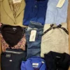 The photo shows a package with clothing in the category U.
