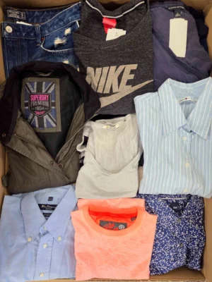 The photo shows a package with clothing in the category U.