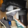 The photo shows a package with footwear in the category CS.